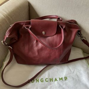 Leather Longchamp crossbody bag